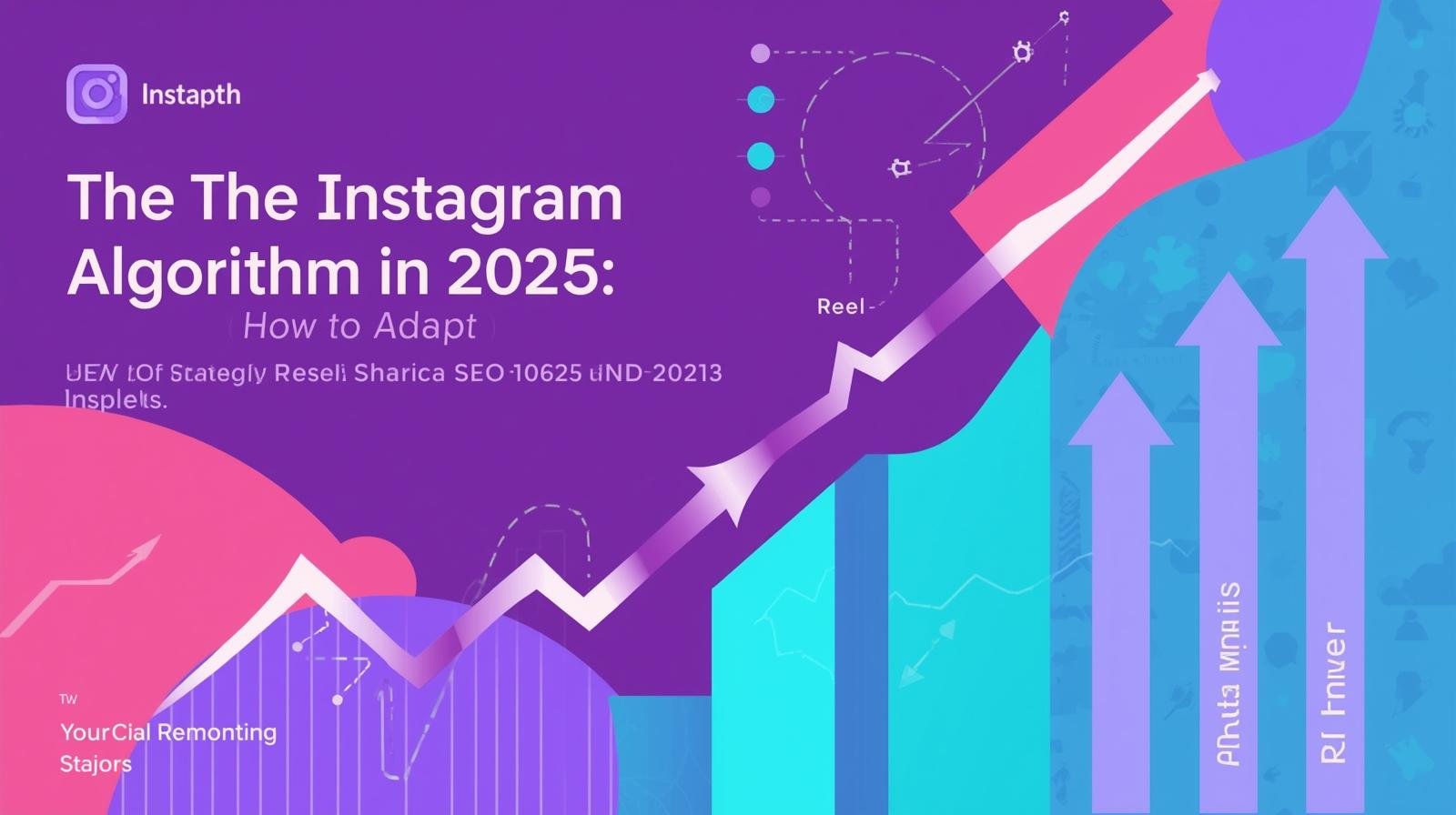 Algoritmo do Instagram 2025: capa com ícone do Instagram, gráficos de crescimento e título “Como se adaptar e crescer”
