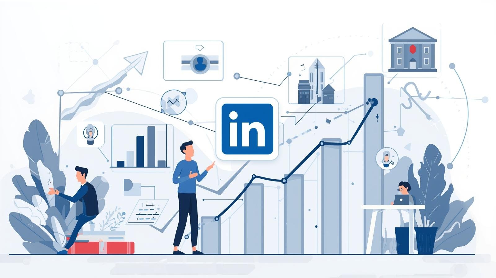 Empreendedor usando LinkedIn para gerar leads B2B com estratégias de networking e prospecção digital