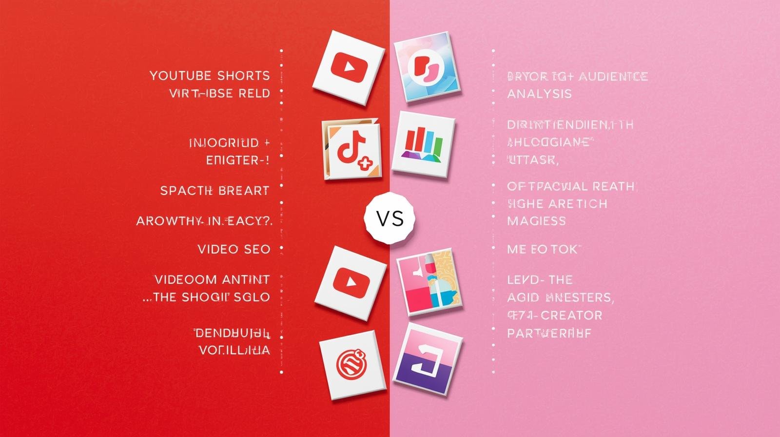 YouTube Shorts vs TikTok comparação para marcas com destaque visual em cores das plataformas e gráficos de crescimento