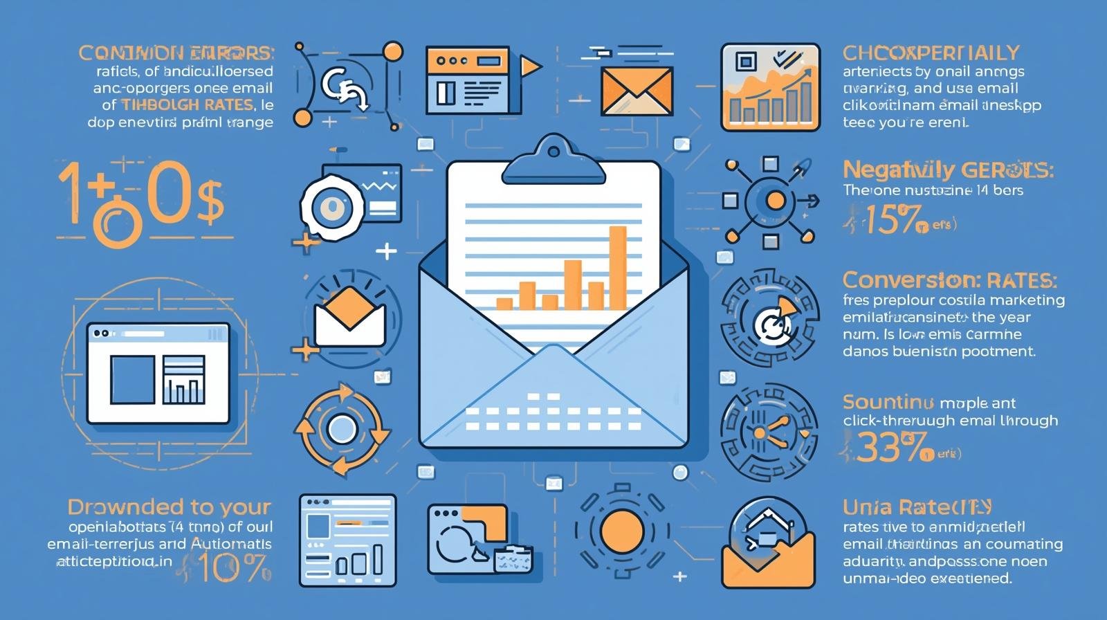 Profissional analisando erros em campanhas de e-mail marketing no laptop com gráficos de métricas