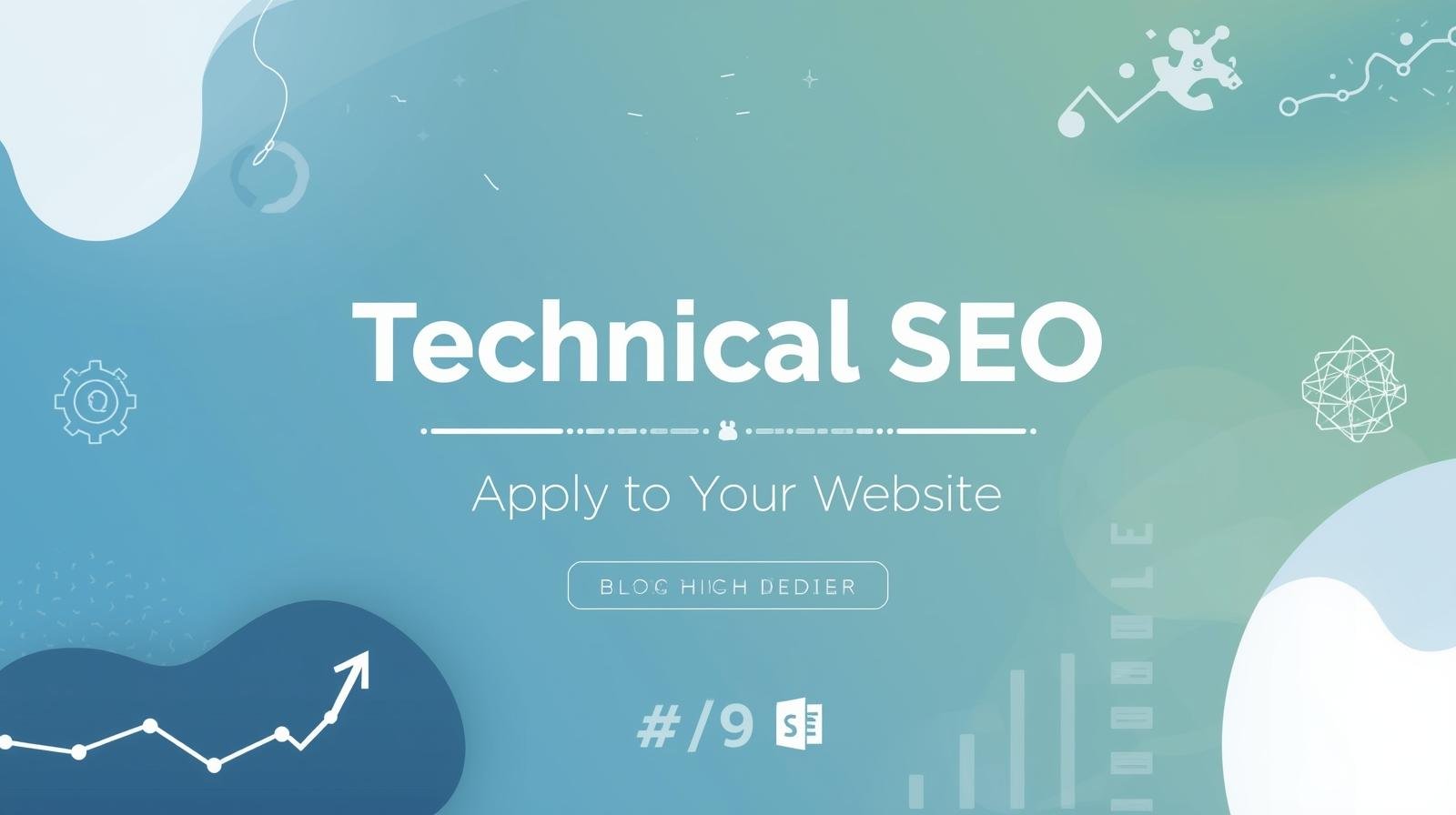 Ilustração de SEO técnico mostrando elementos de otimização web como velocidade, rastreamento, indexação e Core Web Vitals para melhorar ranqueamento no Google